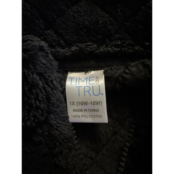 Time And Tru womens Black fleece vest , Size XXL - Picture 3 of 4
